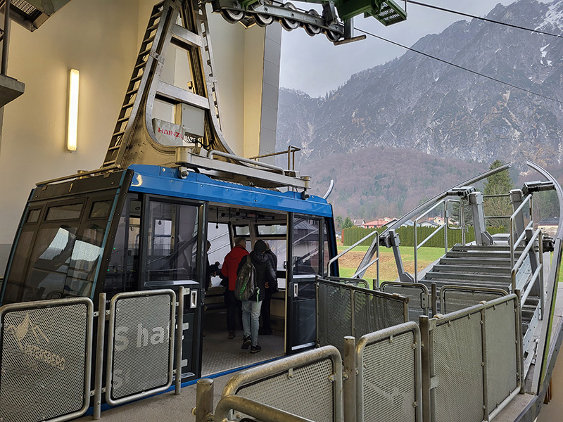 The cable car at Untersberg.