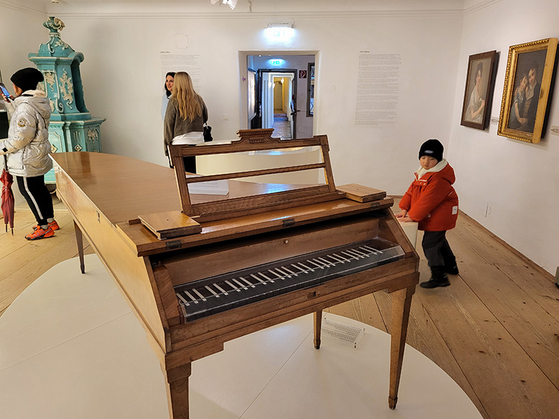 A piano at Mozart's birthplace.