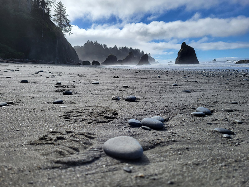 Footprints at Ruby Beach