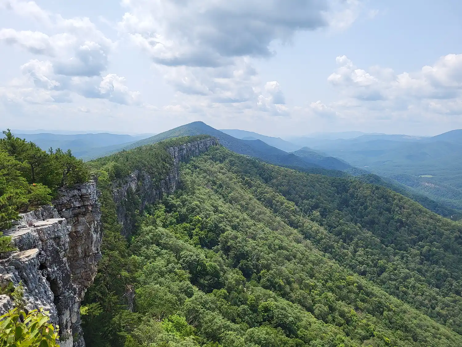 View of North Fork Mountain, West Virginia, from the end of the trail near Chimney Top. 